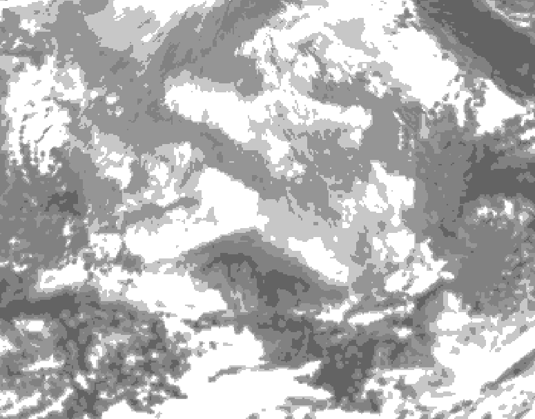 GDPS total cloud 132 hour forecast chart for Canada based on 2025/12/20 0000Z data