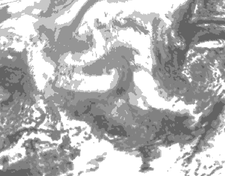 GDPS total cloud 162 hour forecast chart for Canada based on 2025/12/20 0000Z data