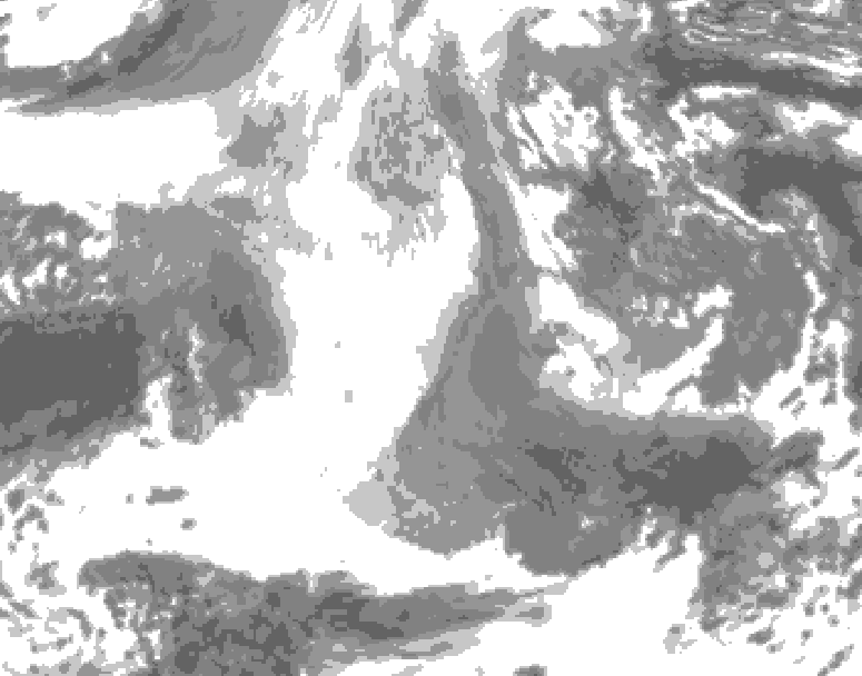 GDPS total cloud 192 hour forecast chart for Canada based on 2025/12/20 0000Z data