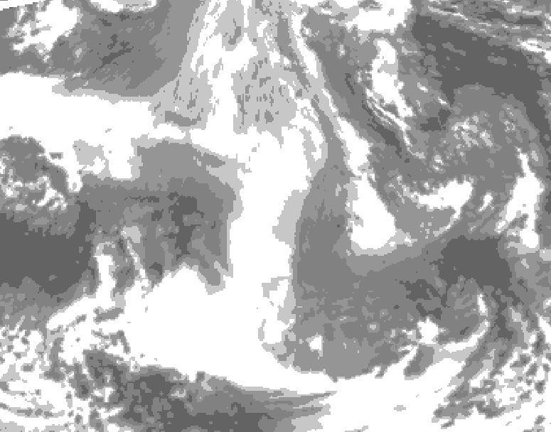GDPS total cloud 204 hour forecast chart for Canada based on 2025/12/20 0000Z data