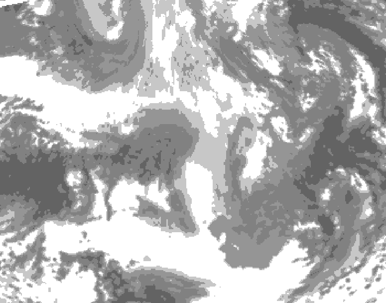 GDPS total cloud 216 hour forecast chart for Canada based on 2025/12/20 0000Z data