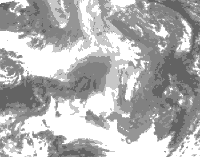 GDPS total cloud 222 hour forecast chart for Canada based on 2025/12/20 0000Z data
