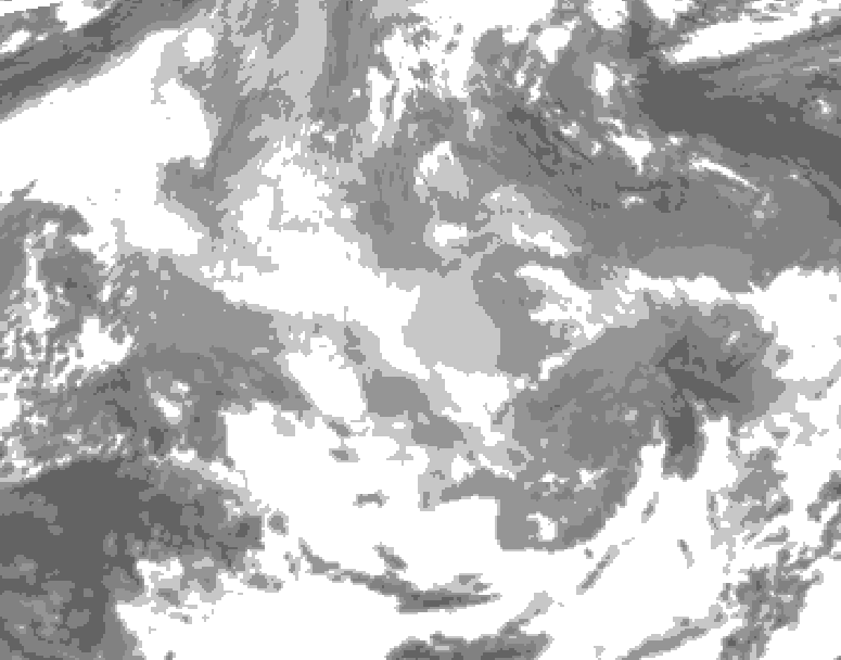 GDPS total cloud 024 hour forecast chart for Canada based on 2025/12/20 1200Z data