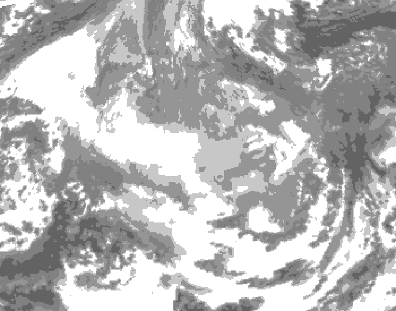 GDPS total cloud 036 hour forecast chart for Canada based on 2025/12/20 1200Z data