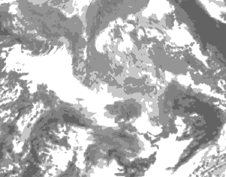 GDPS total cloud 096 hour forecast chart for Canada based on 2025/12/20 1200Z data