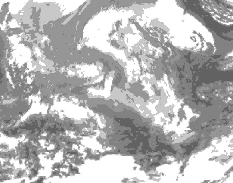 GDPS total cloud 132 hour forecast chart for Canada based on 2025/12/20 1200Z data