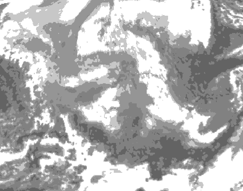 GDPS total cloud 144 hour forecast chart for Canada based on 2025/12/20 1200Z data