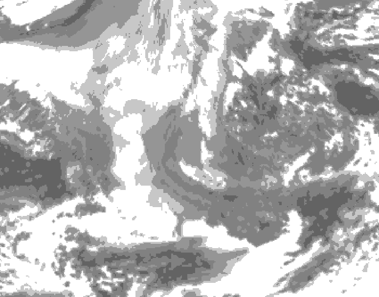 GDPS total cloud 180 hour forecast chart for Canada based on 2025/12/20 1200Z data