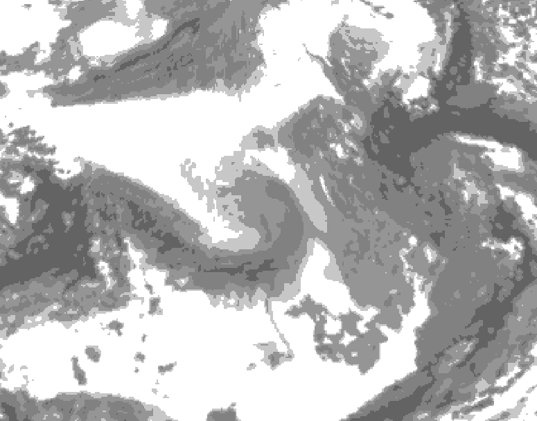 GDPS total cloud 222 hour forecast chart for Canada based on 2025/12/20 1200Z data