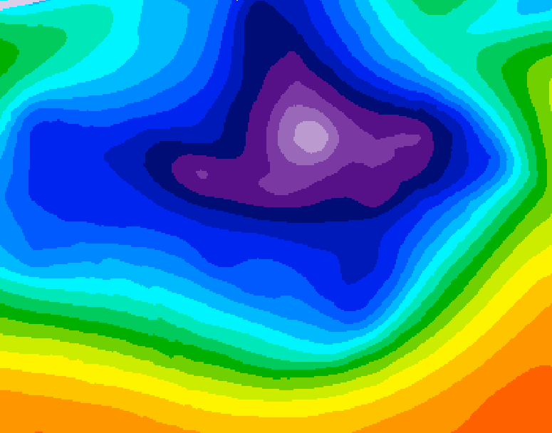 GDPS 500 millibar geopotential height 006 hour forecast chart for Canada based on 2025/12/21 0000Z data