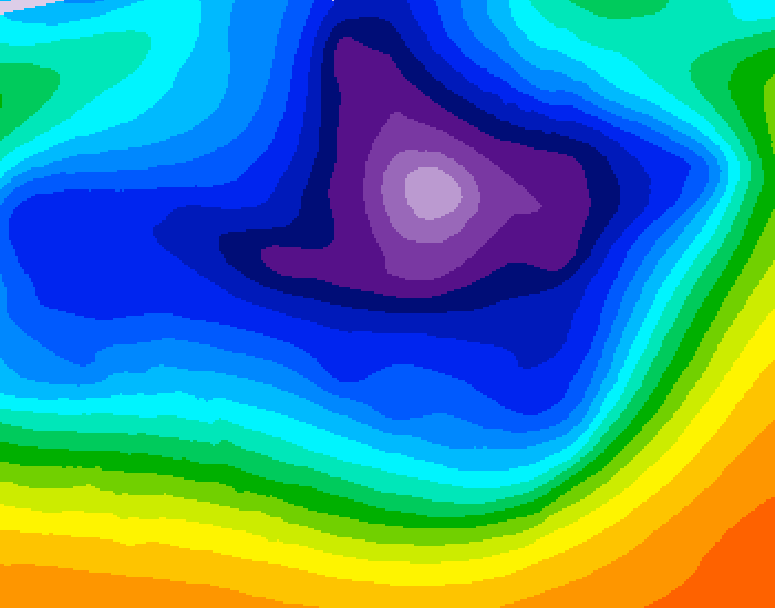 GDPS 500 millibar geopotential height 012 hour forecast chart for Canada based on 2025/12/21 0000Z data