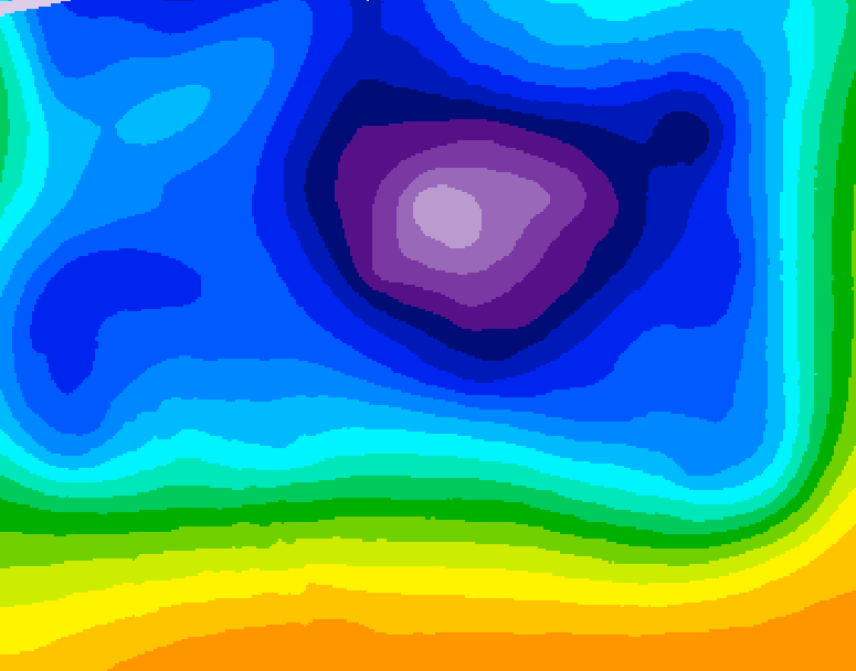 GDPS 500 millibar geopotential height 042 hour forecast chart for Canada based on 2025/12/21 0000Z data