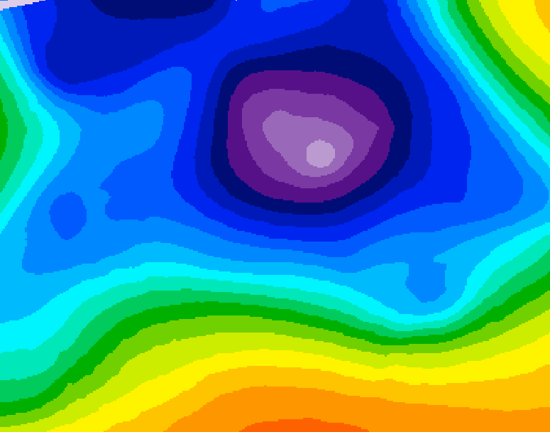 GDPS 500 millibar geopotential height 078 hour forecast chart for Canada based on 2025/12/21 0000Z data