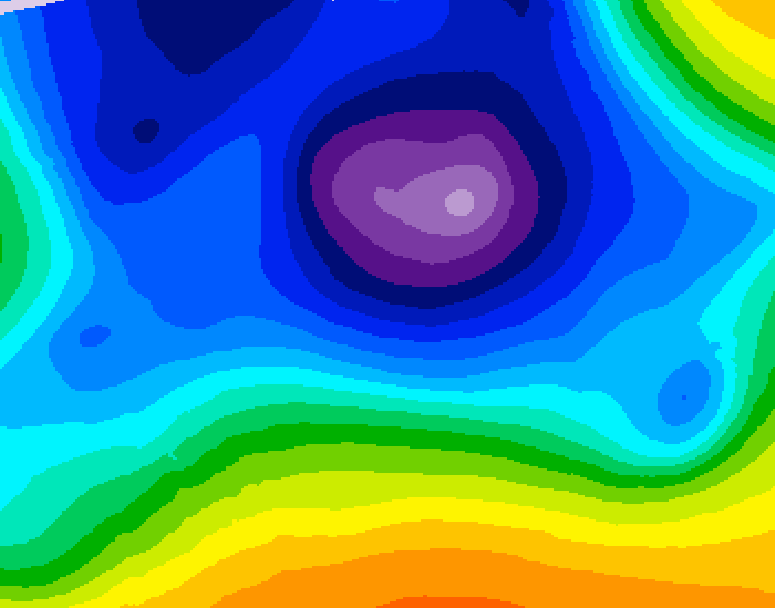 GDPS 500 millibar geopotential height 090 hour forecast chart for Canada based on 2025/12/21 0000Z data