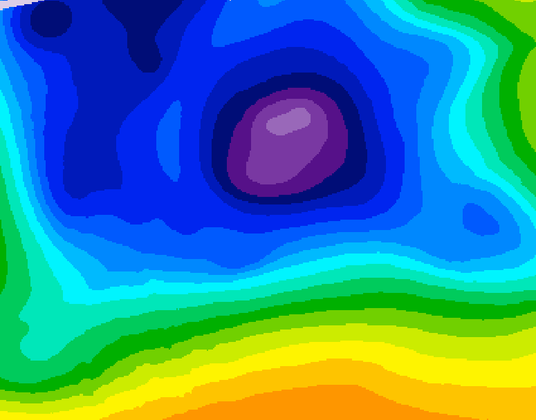 GDPS 500 millibar geopotential height 114 hour forecast chart for Canada based on 2025/12/21 0000Z data