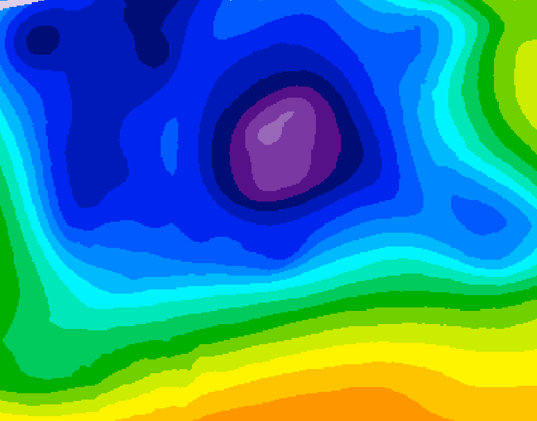GDPS 500 millibar geopotential height 120 hour forecast chart for Canada based on 2025/12/21 0000Z data