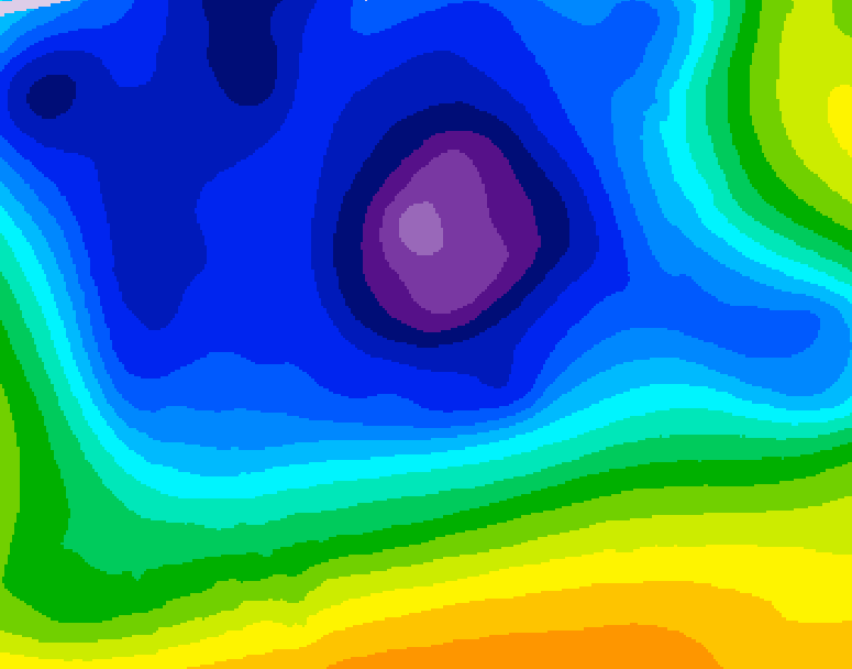 GDPS 500 millibar geopotential height 126 hour forecast chart for Canada based on 2025/12/21 0000Z data