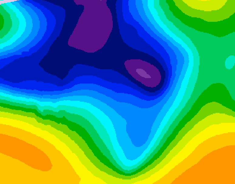 GDPS 500 millibar geopotential height 180 hour forecast chart for Canada based on 2025/12/21 0000Z data