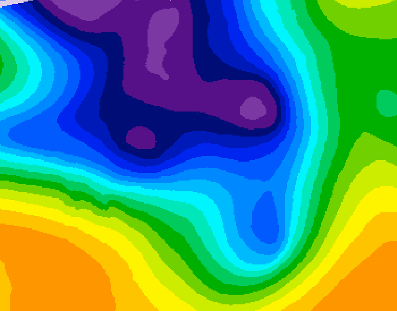 GDPS 500 millibar geopotential height 192 hour forecast chart for Canada based on 2025/12/21 0000Z data