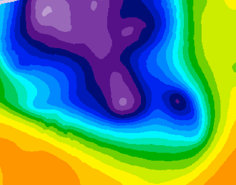 GDPS 500 millibar geopotential height 216 hour forecast chart for Canada based on 2025/12/21 0000Z data