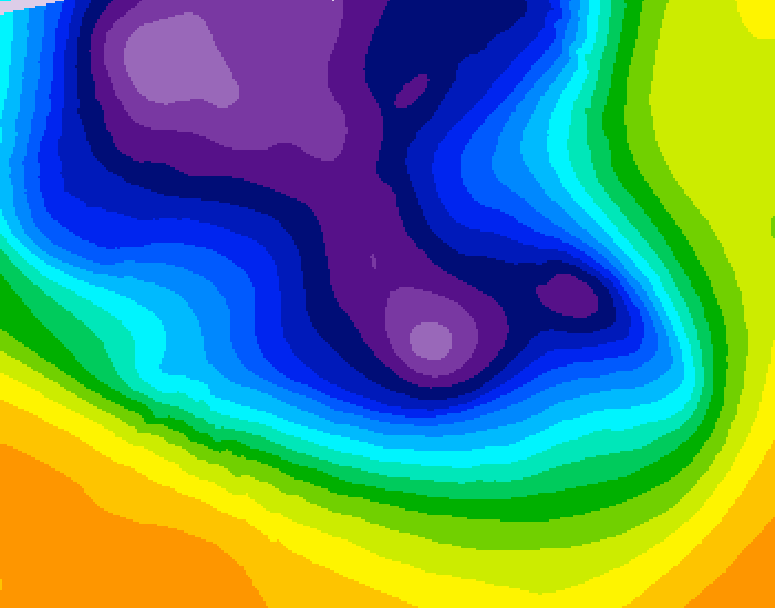 GDPS 500 millibar geopotential height 222 hour forecast chart for Canada based on 2025/12/21 0000Z data