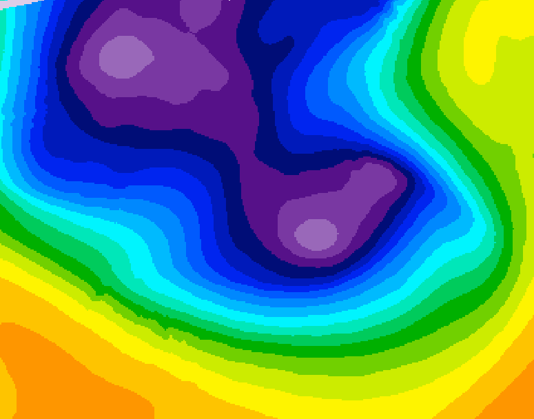 GDPS 500 millibar geopotential height 228 hour forecast chart for Canada based on 2025/12/21 0000Z data