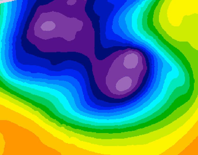 GDPS 500 millibar geopotential height 234 hour forecast chart for Canada based on 2025/12/21 0000Z data