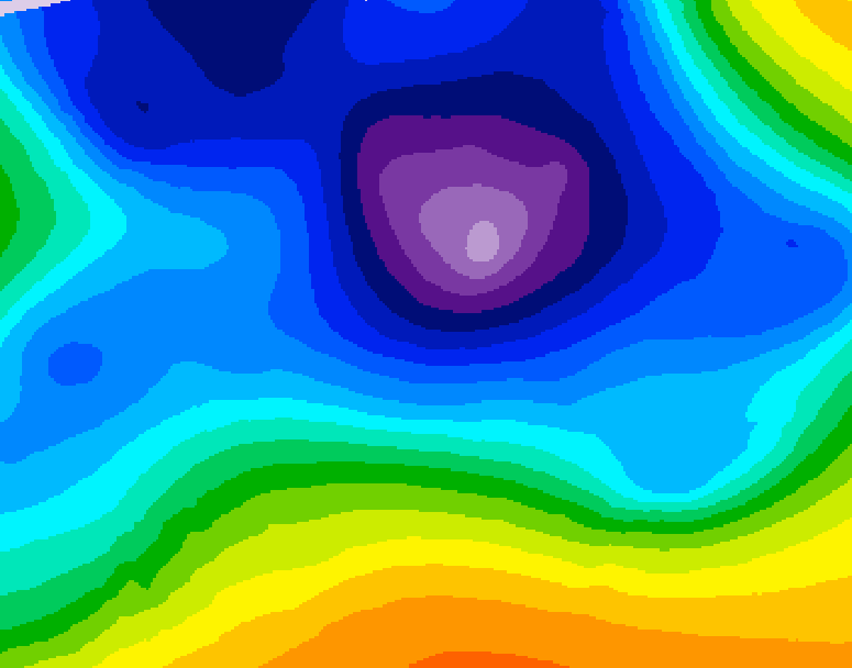 GDPS 500 millibar geopotential height 072 hour forecast chart for Canada based on 2025/12/21 1200Z data