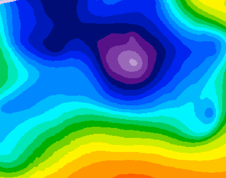 GDPS 500 millibar geopotential height 084 hour forecast chart for Canada based on 2025/12/21 1200Z data