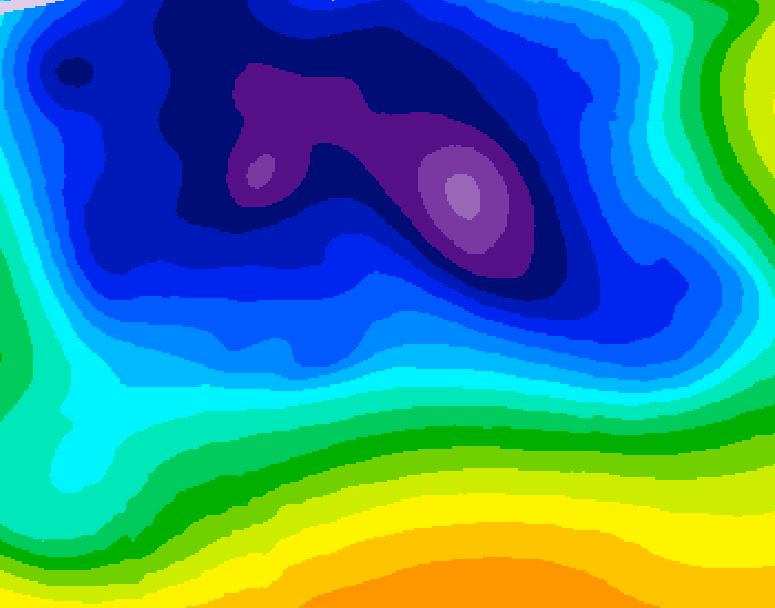 GDPS 500 millibar geopotential height 108 hour forecast chart for Canada based on 2025/12/21 1200Z data