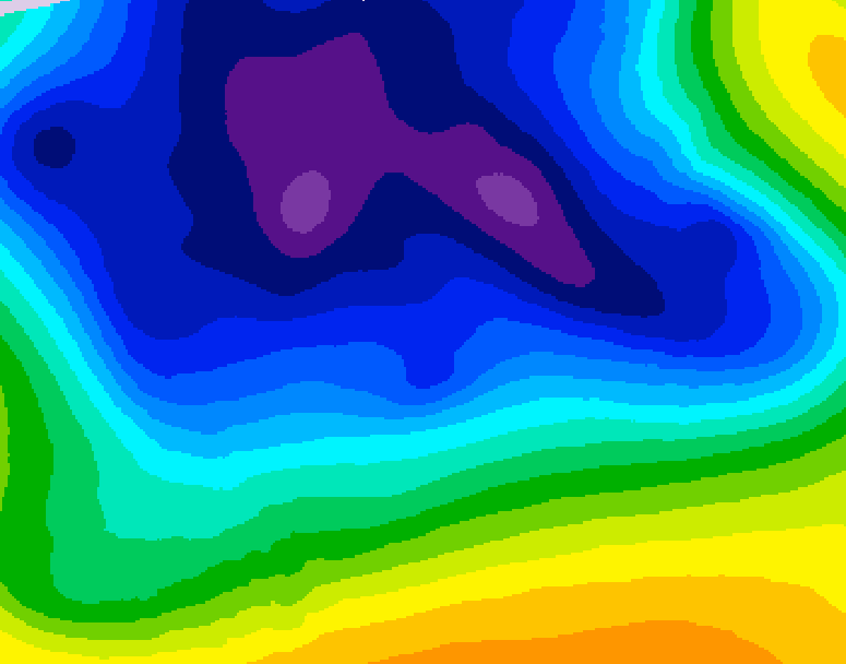 GDPS 500 millibar geopotential height 120 hour forecast chart for Canada based on 2025/12/21 1200Z data