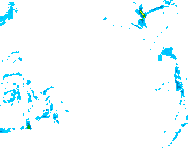 GDPS precipitation 036 hour forecast chart for Canada based on 2025/12/21 0000Z data