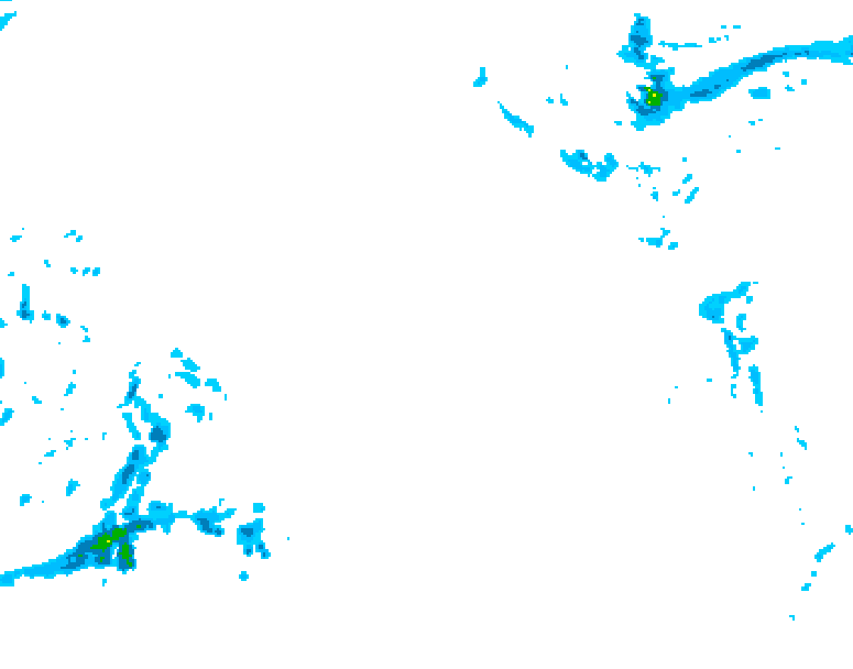 GDPS precipitation 012 hour forecast chart for Canada based on 2025/12/21 1200Z data