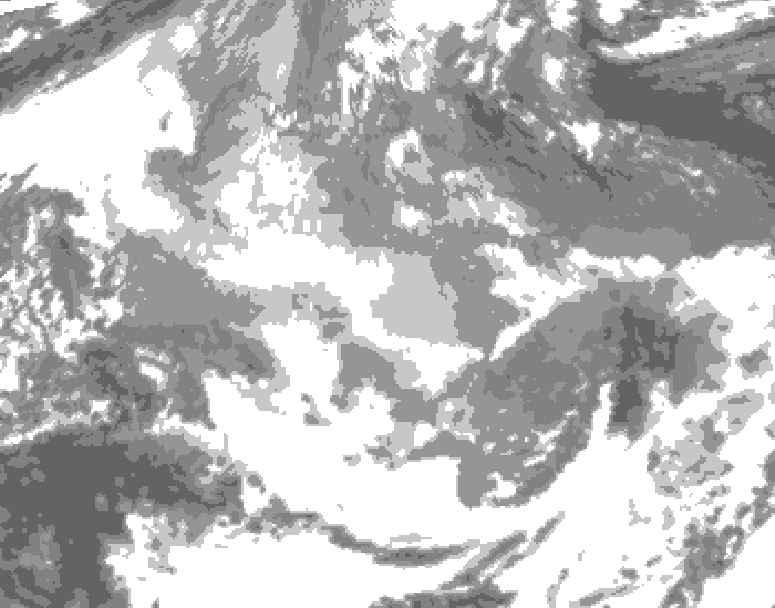 GDPS total cloud 012 hour forecast chart for Canada based on 2025/12/21 0000Z data