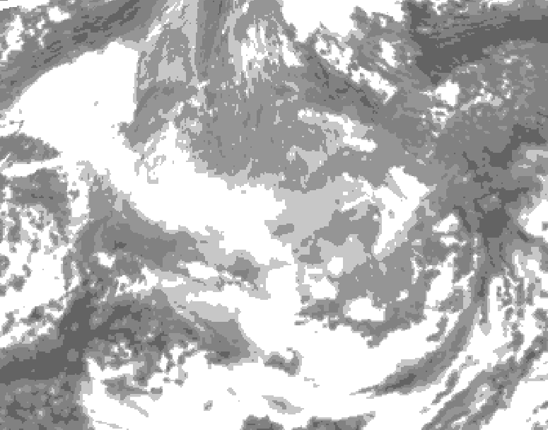 GDPS total cloud 024 hour forecast chart for Canada based on 2025/12/21 0000Z data