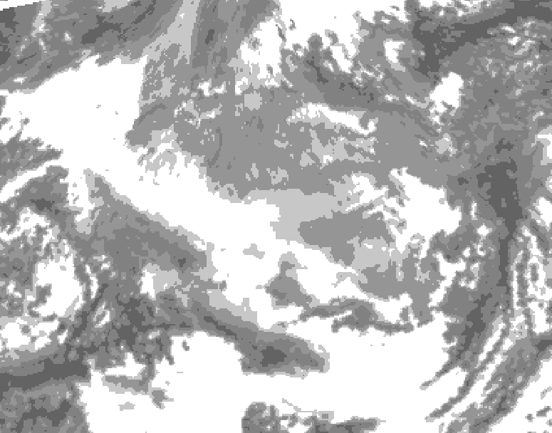 GDPS total cloud 030 hour forecast chart for Canada based on 2025/12/21 0000Z data