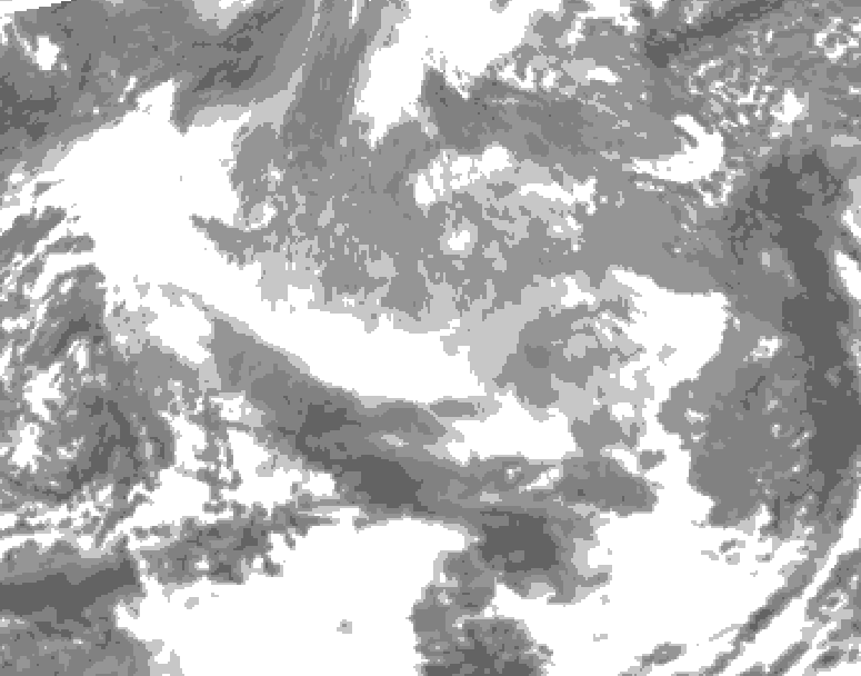 GDPS total cloud 042 hour forecast chart for Canada based on 2025/12/21 0000Z data