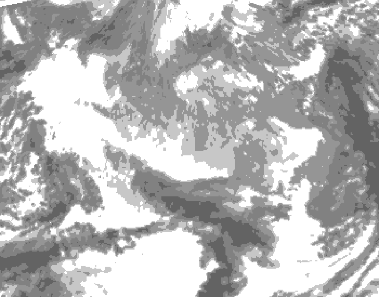 GDPS total cloud 048 hour forecast chart for Canada based on 2025/12/21 0000Z data