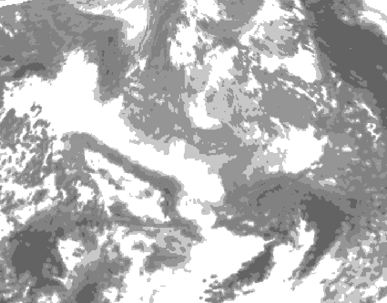 GDPS total cloud 072 hour forecast chart for Canada based on 2025/12/21 0000Z data