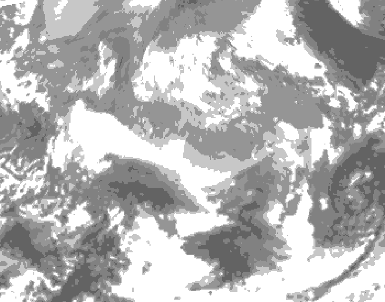 GDPS total cloud 096 hour forecast chart for Canada based on 2025/12/21 0000Z data