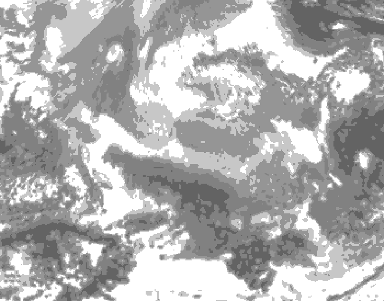 GDPS total cloud 108 hour forecast chart for Canada based on 2025/12/21 0000Z data