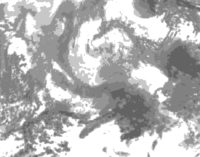 GDPS total cloud 120 hour forecast chart for Canada based on 2025/12/21 0000Z data
