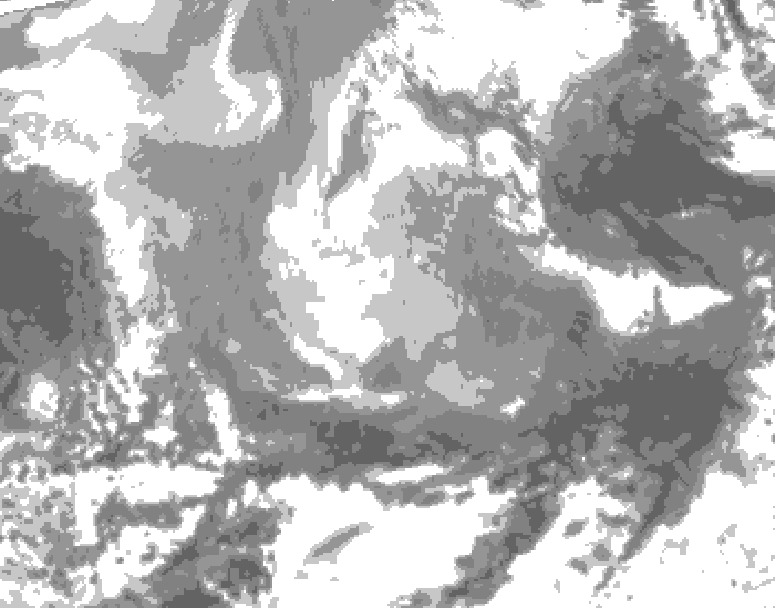 GDPS total cloud 138 hour forecast chart for Canada based on 2025/12/21 0000Z data