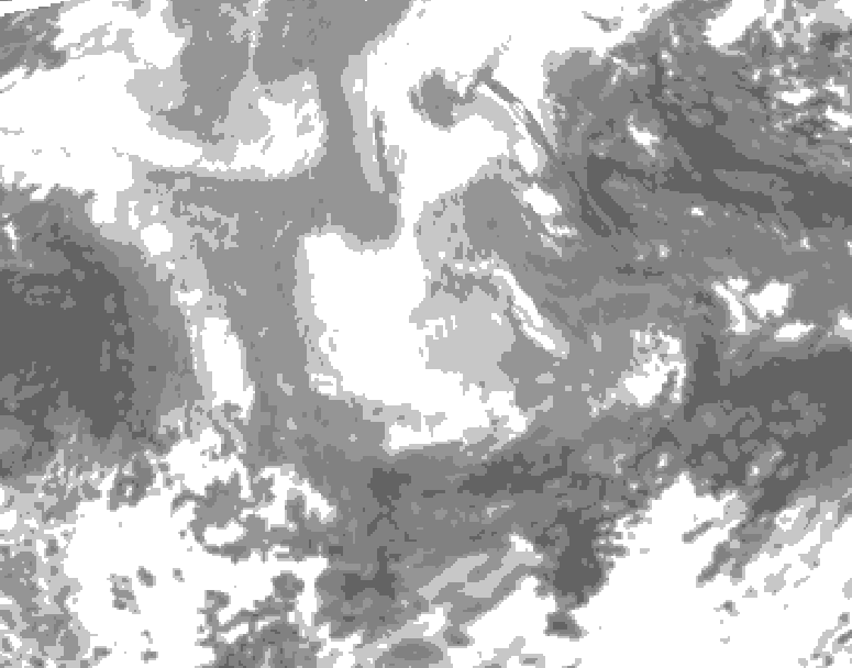 GDPS total cloud 150 hour forecast chart for Canada based on 2025/12/21 0000Z data