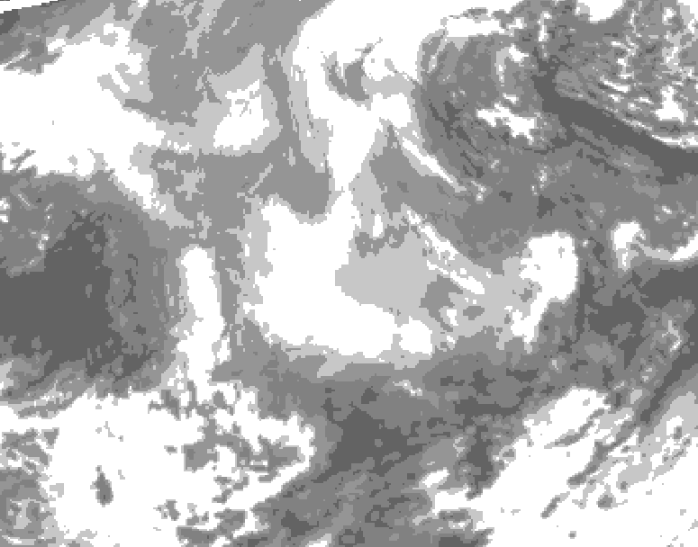 GDPS total cloud 156 hour forecast chart for Canada based on 2025/12/21 0000Z data