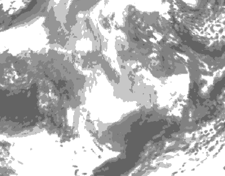 GDPS total cloud 168 hour forecast chart for Canada based on 2025/12/21 0000Z data