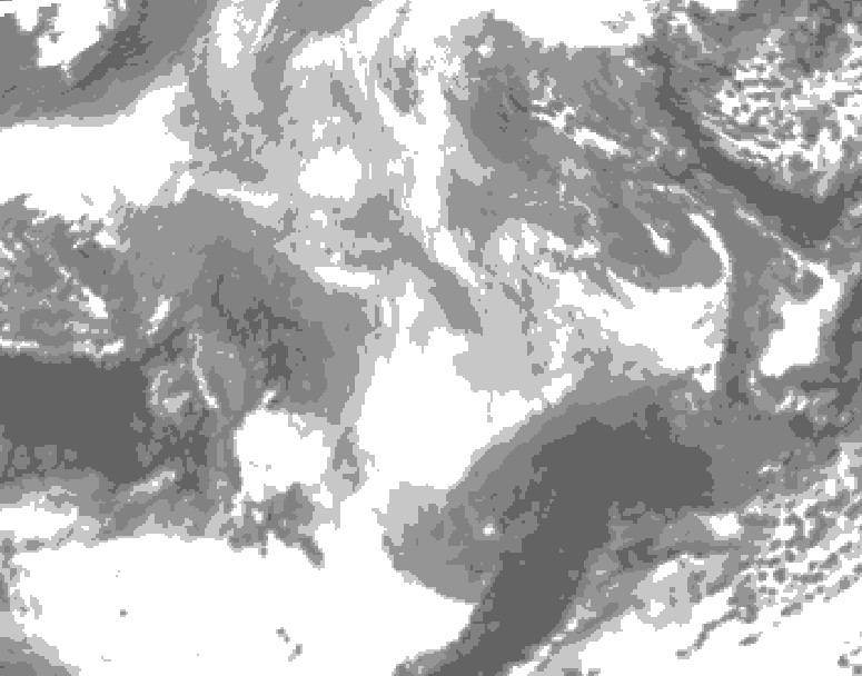 GDPS total cloud 174 hour forecast chart for Canada based on 2025/12/21 0000Z data