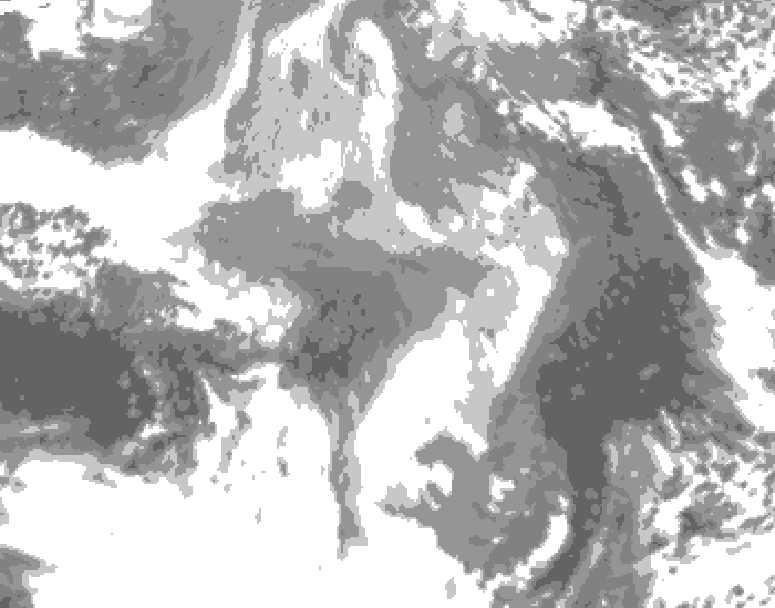 GDPS total cloud 192 hour forecast chart for Canada based on 2025/12/21 0000Z data