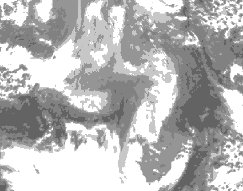 GDPS total cloud 198 hour forecast chart for Canada based on 2025/12/21 0000Z data