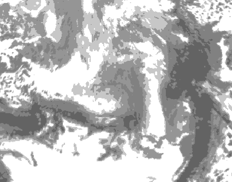 GDPS total cloud 210 hour forecast chart for Canada based on 2025/12/21 0000Z data